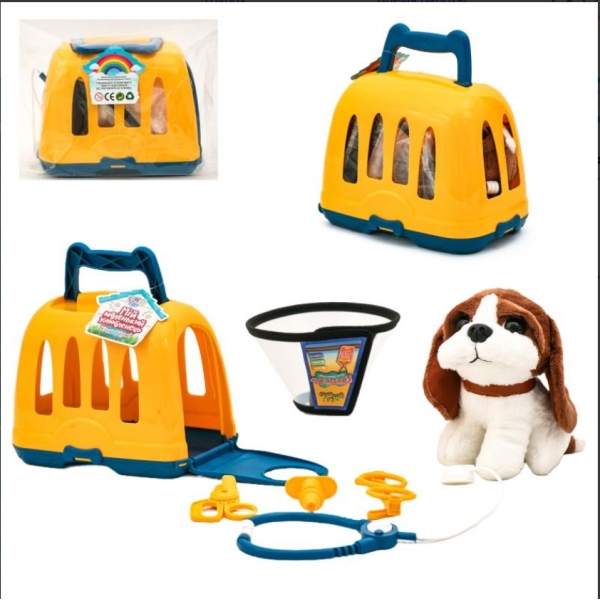 / Собака в переносці Мій маленький улюбленець Limo Toy, 901-1-2, 7 деталей, набір лікаря