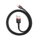 Кабель USB/Apple Lightning 0.5 м Baseus Cafule Cable 2.4 А чорний з червоним