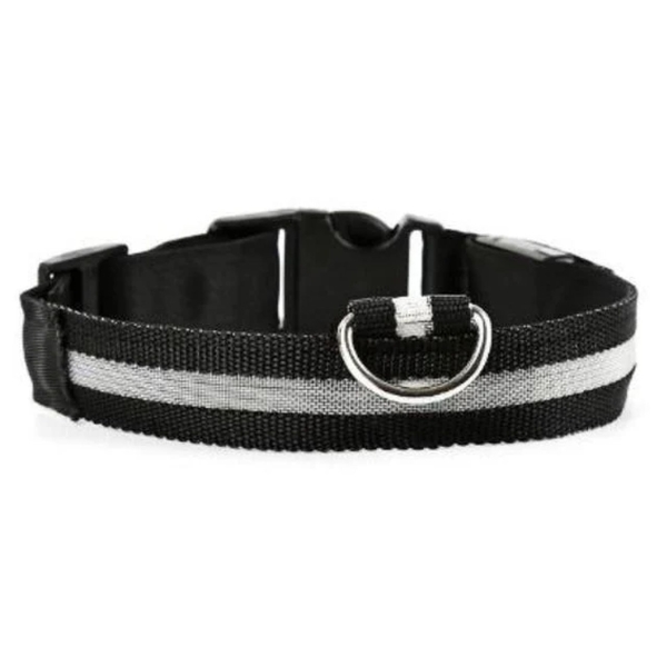 Нашийник текстильний з підсвіткою для собак L 50 см від батарейки чорний