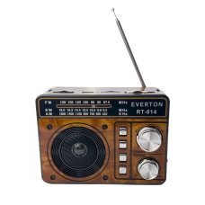 Радіоприймач з сонячною панеллю Everton RT-814 Bluetooth USB MP3 LED коричневий