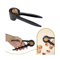 / Конусний горіхокол з ребристими ручками металевий, 18.5 см, темний