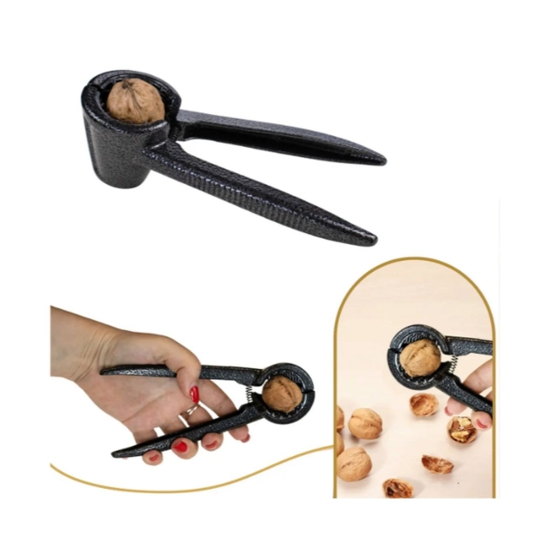 / Конусний горіхокол з ребристими ручками металевий, 18.5 см, темний