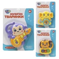 Брязкальце 12 см Музичні тваринки Limo Toy 855-58-59-60-61A звукові ефекти new