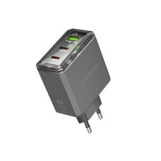 Зарядний блок живлення 2xType-C+USB BOROFONE BAS34A Treasure 65 W 20 V 3.25 A чорний