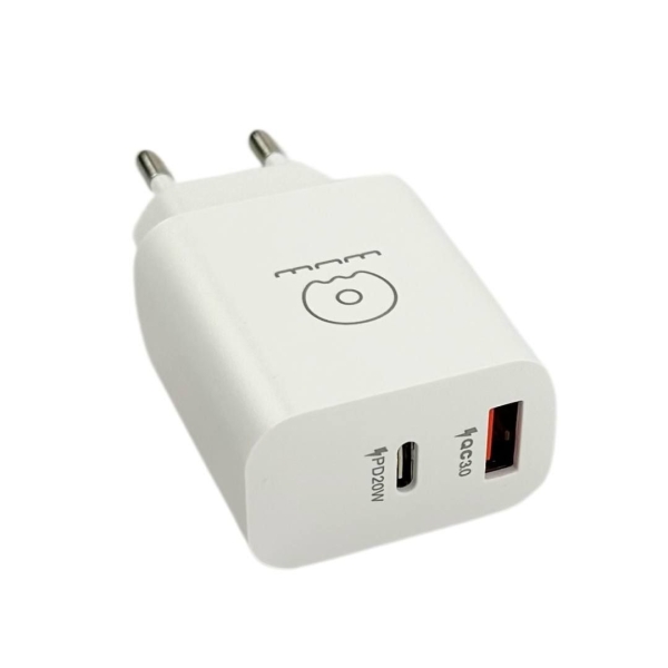 Зарядний блок живлення Type-C+USB WUW C172 20 W 3 А білий