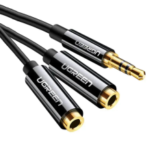 Аудіокабель 3.5 мм AUX/2х3.5 мм AUX 0.2 м UGREEN AV134 чорний