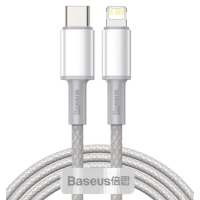 Кабель Type-C/Apple Lightning 2 м Baseus High Density Braided 20 Вт білий