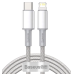 Кабель Type-C/Apple Lightning 2 м Baseus High Density Braided 20 Вт білий Кабель Type-C/Apple Lightning 2 м Baseus High Density Braided 20 Вт білий