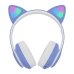 Навушники дитячі бездротові накладні CAT STN-28 LED MP3 Bluetooth з вушками синій