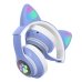 Навушники дитячі бездротові накладні CAT STN-28 LED MP3 Bluetooth з вушками синій