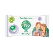 / Вологі серветки Yes універсальні, з екстрактом алое, 60шт.