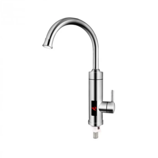 Водонагрівач проточний LED дисплей RX-016 нижнє підведення вертикальний 3000 Вт сріблястий