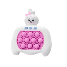 Іграшка Поп-Іт електронна приставка зайчик білий з рожевим