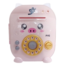 Скарбничка-сейф Свинка YY-47J-K-L-I 20 х 17 см електронна з кодовим замком та відбитком пальця рожевий
