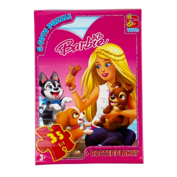 Пазли класичні 35 елементів G-Toys GP-BA017 Barbie з постером