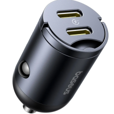 Автомобільний зарядний пристрій 2хType-C Baseus Tiny Star 30 W чорний