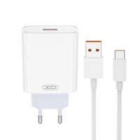 Зарядний пристрій з кабелем USB/Type-C 1 м XO L164 120 W білий