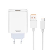 Зарядний пристрій з кабелем USB/Type-C 1 м XO L164 120 W білий
