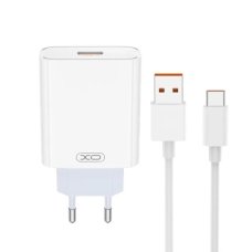 Зарядний пристрій з кабелем USB/Type-C 1 м XO L164 120 W білий