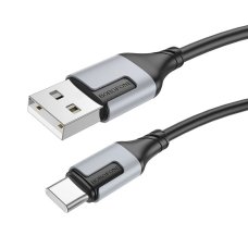 Кабель USB/Type-C 1 м BOROFONE BX101 Creator 3 А чорний з сірим