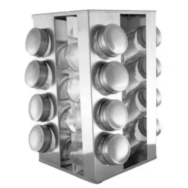 Набір для спецій Empire EM3173 скло 16 ємностей сріблястий