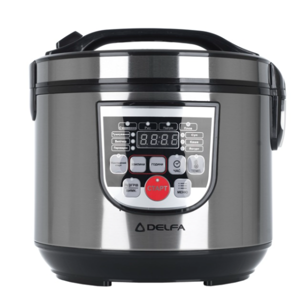 Мультиварка Delfa DMC-500 700 Вт 4 л сріблястий з чорним