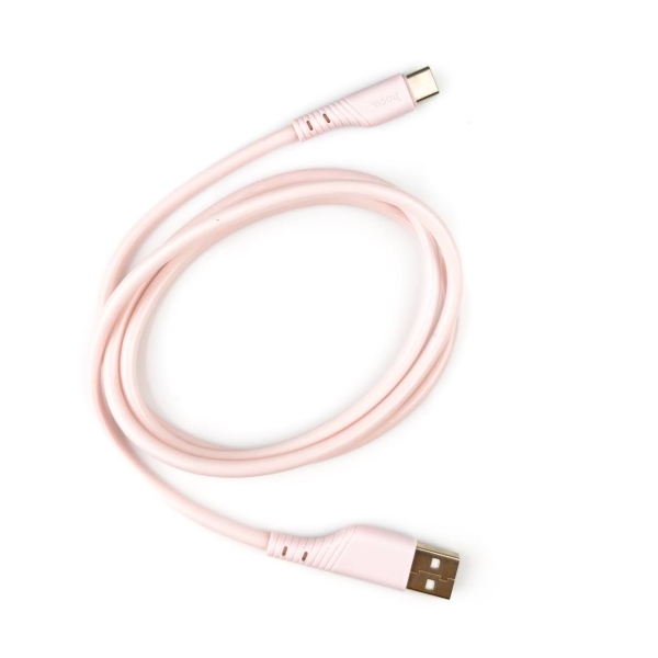 / Кабель HOCO X97 Crystal color silicone charging data cable Type-C light pink new