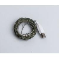 Гірлянда Роса нитка 100 LED довжина 10 м від USB зелена, білий new