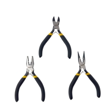 Набір міні-плоскогубців 3 шт Tolsen 115 мм чорний з жовтим