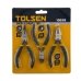 Набір міні-плоскогубців 3 шт Tolsen 115 мм чорний з жовтим