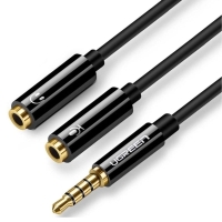 Аудіокабель UGREEN AV141 3.5mm Male to 2 Female Audio Cable ABS Case Black new