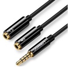Аудіокабель UGREEN AV141 3.5mm Male to 2 Female Audio Cable ABS Case Black new