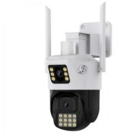 Камера відеоспостереження IP PTZ A23 Wi-Fi вулична поворотна з мікрофоном білий з чорним