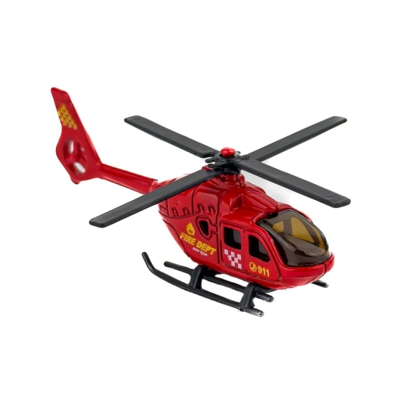 Іграшковий пожежний гвинтокрил JP040 рухливі лопаті метал 7 см червоний