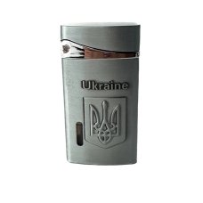 Запальничка газова Україна п'єзовий підпал метал сріблястий