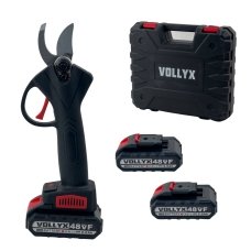 Секатор акумуляторний в кейсі Vollyx АКБ 2 шт 48 V чорний