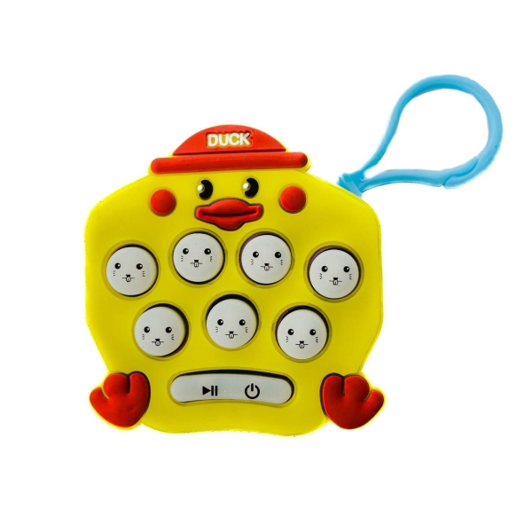 Іграшка брелок Поп-Іт міні електронна приставка №7 жовтий з білим