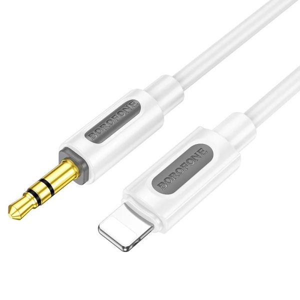 Аудіокабель BOROFONE BL20 iP to 3.5mm male, silicone, 1m, White new