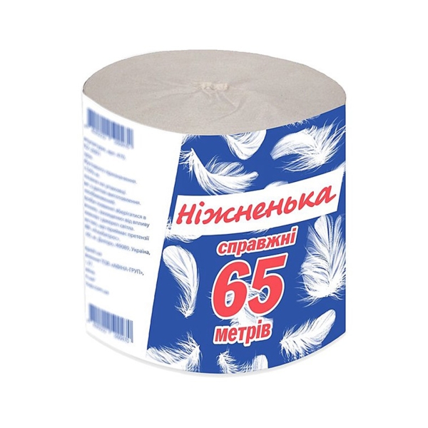 / Туалетний папір Ніжненька, стандарт, 16шт/уп, сірий