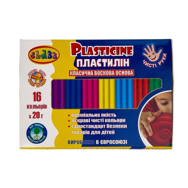 Набір пластиліну 16 кольорів Class 7647C восковий зі стеком