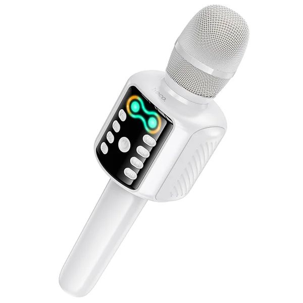 Мікрофон динамічний бездротовий HOCO L24 Shine для караоке Bluetooth білий