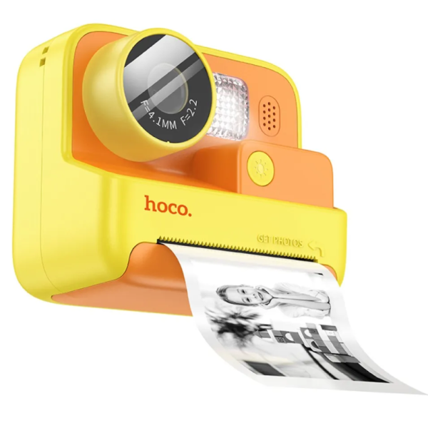 Дитячий цифровий фотоапарат HOCO DV200 з друком фотографій помаранчевий з жовтим