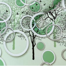 Плівка самоклеюча на паперовій основі 0,45х10м х 0,07мм Чорні та зелені дерева SW-00002440 new