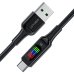 Кабель USB/Type-C 1.2 м ACEFAST C7-04 LED 60 Вт 3 A чорний Кабель USB/Type-C 1.2 м ACEFAST C7-04 LED 60 Вт 3 A чорний