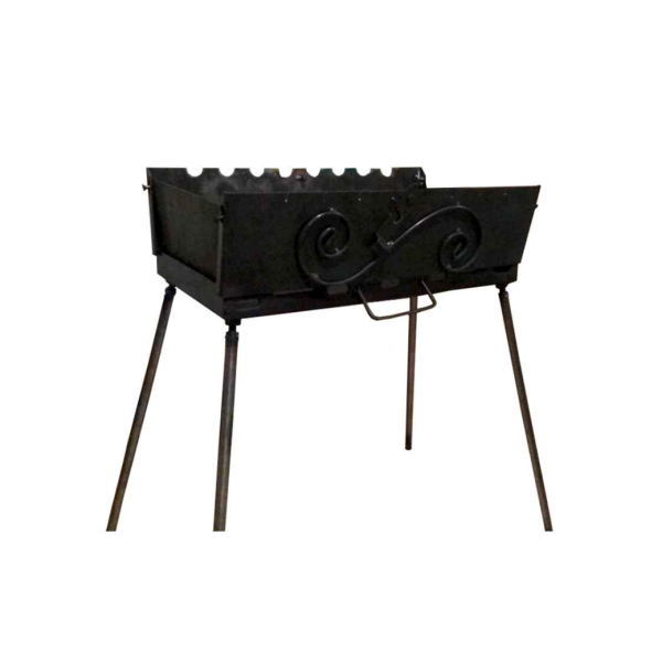 Мангал-валiза переносний розкладний на 8 шампурів товщина 2 мм з кованими елементами