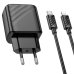 Зарядний пристрій з кабелем Type-C+USB/Apple Lightning 1 м HOCO CS23A Sunlight 30 W 12 V 2.5 А чорний