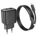 Зарядний пристрій з кабелем Type-C+USB/Apple Lightning 1 м HOCO CS23A Sunlight 30 W 12 V 2.5 А чорний