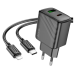 Зарядний пристрій з кабелем Type-C+USB/Apple Lightning 1 м HOCO CS23A Sunlight 30 W 12 V 2.5 А чорний