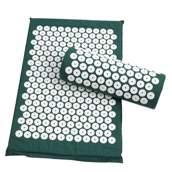 Масажний ортопедичний килимок Медика Acupressure Mat 65 х 41 см з подушкою зелений