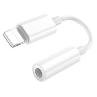 Перехiдник Apple Lightning M/3.5 мм AUX F 8.2 см BOROFONE BV21 Genuine білий